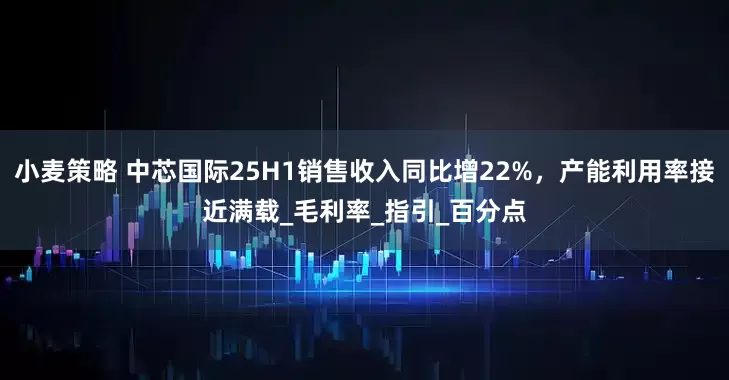 小麦策略 中芯国际25H1销售收入同比增22%，产能利用率接近满载_毛利率_指引_百分点